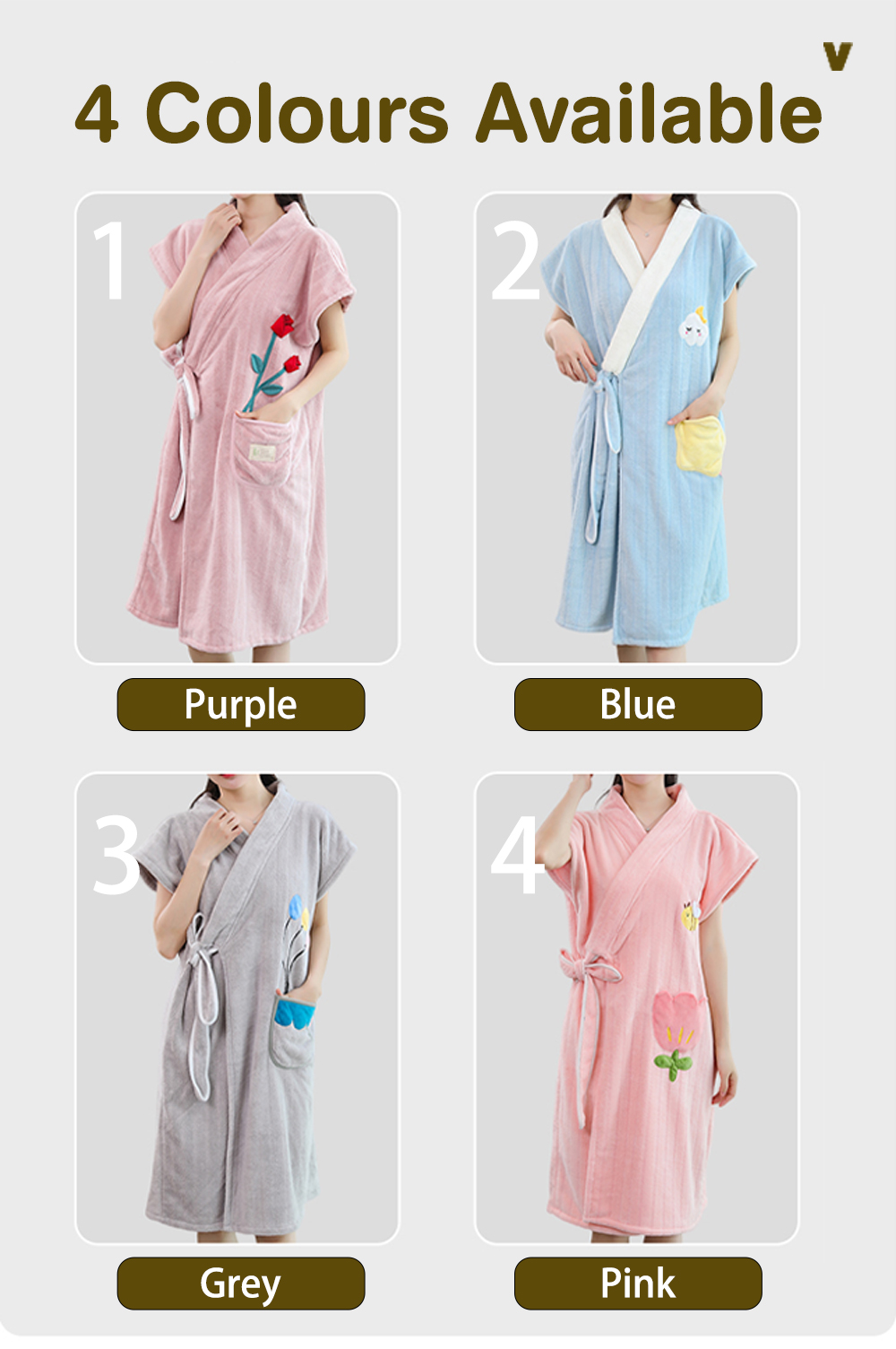 Ladies Slanted Cardigan Bathrobe-6